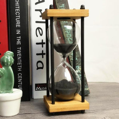 Sand Hourglass Timer Sandglass Countdown Timing Modern Wooden Sandglass Sand Clock Timer Home Decoration Wooden 30 Minute