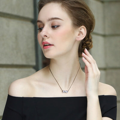 Warme Farben Crystal from Swarovski Women Necklace Small Hourglass Crystal Pendant Necklace Fine Jewelry Gift Fashion Collares