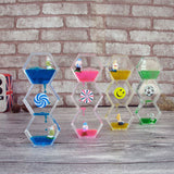 Double Colors Oil Hourglass sand clock sand watch Liquid Floating Motion Bubbles Timer Desk sand timer home decor reloj de arena