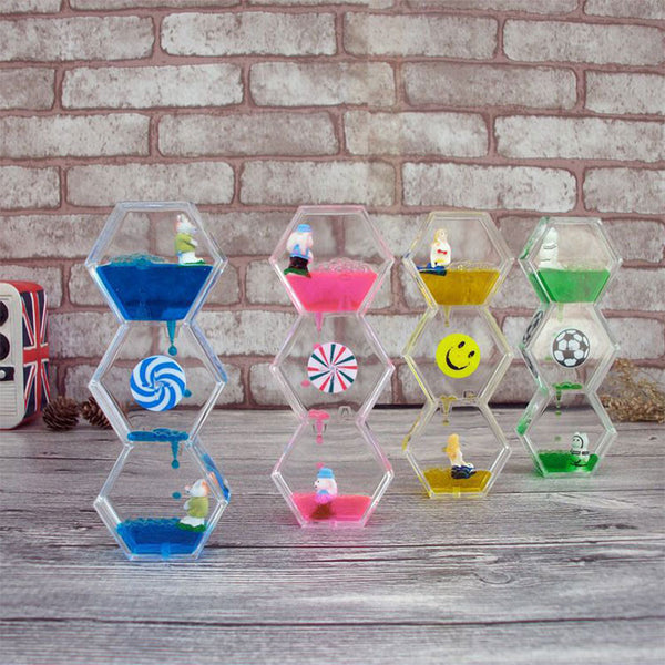 Double Colors Oil Hourglass sand clock sand watch Liquid Floating Motion Bubbles Timer Desk sand timer home decor reloj de arena