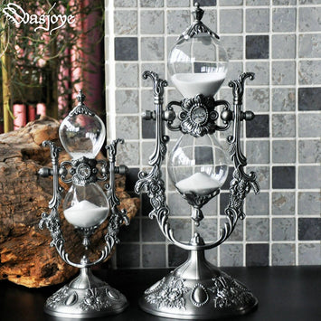 15/30Min Metal retro Hourglass Home Desktop Decor sand clock Kitchen Timer sandy clock Gift For Girlfriend wedding Birthday Gift