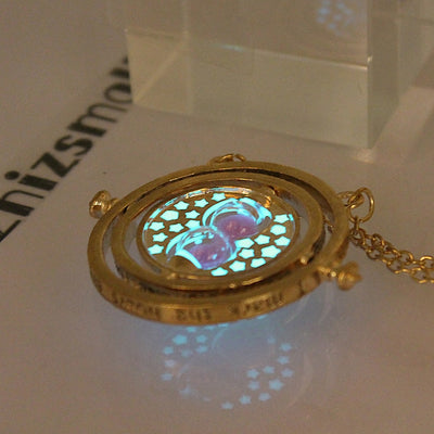 Time-Turner Necklace Pendant Hourglass Necklaces GLOW in the DARK night for boy girl women men necklace Holiday gift