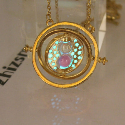 Time-Turner Necklace Pendant Hourglass Necklaces GLOW in the DARK night for boy girl women men necklace Holiday gift