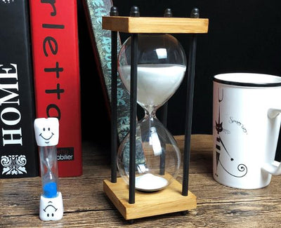 Sand Hourglass Timer Sandglass Countdown Timing Modern Wooden Sandglass Sand Clock Timer Home Decoration Wooden 30 Minute