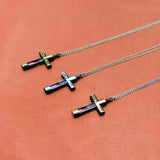 Original New Vintage Cross Hourglass Necklaces Women Silver Chain Jesus Crucifix Pendants Necklace Men Prayer Christian Jewelry