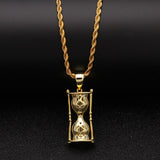 Fashion Hourglass Pendant Necklace 2 Colors AAA Zircon Iced Out Mens Necklace Street Style Hip Hop Jewelry