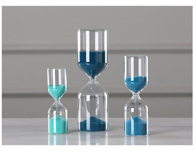 Creative Glass Sand Clock Hourglass Ornaments Blue Time Counter Count Down Timer Sand Hourglass Crafts Home Office Decor Gifts