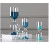 Creative Glass Sand Clock Hourglass Ornaments Blue Time Counter Count Down Timer Sand Hourglass Crafts Home Office Decor Gifts