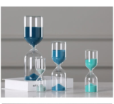 Creative Glass Sand Clock Hourglass Ornaments Blue Time Counter Count Down Timer Sand Hourglass Crafts Home Office Decor Gifts