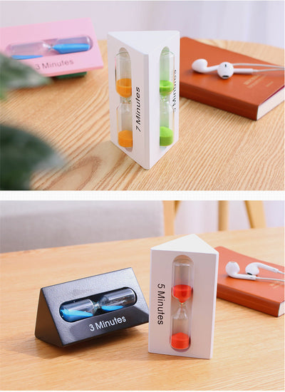 3-in-1 3/5/7 Minute Triangular Wooden Sand Hourglass Children Watch Clock Timer Sandglass Home Decoration Ampulheta Secret Gift