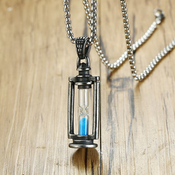 Vintage Hourglass Necklaces Men Stainless Steel Unisex Necklaces Pendants For Women Necklace Jewelry Wholesale