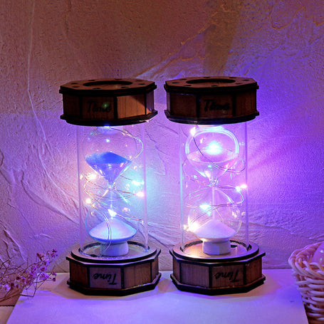 Timer octagonal wooden luminous hourglass small night light creative student gift study decoration decoration timer