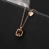 New Creative Hourglass Shape Pendant Necklace Fashion Personality Does Not Fade Titanium Steel Jewelry  Girl Women's Accessories