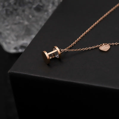 New Creative Hourglass Shape Pendant Necklace Fashion Personality Does Not Fade Titanium Steel Jewelry  Girl Women's Accessories