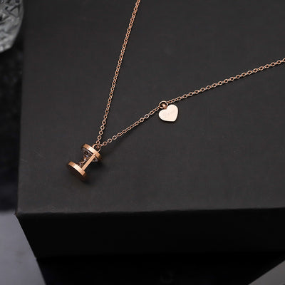 New Creative Hourglass Shape Pendant Necklace Fashion Personality Does Not Fade Titanium Steel Jewelry  Girl Women's Accessories