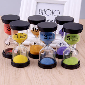 6pcs Hourglass Sand Clock Timer Sandglass 1 3 5 10 15 30mins for Christmas Party Favor Props Home Decor Xmas Gift Random Color