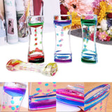 Creative Double Color Floating Liquid Oil Acrylic Hourglass Liquid Visual Movement Hourglass Timer Home Decoration