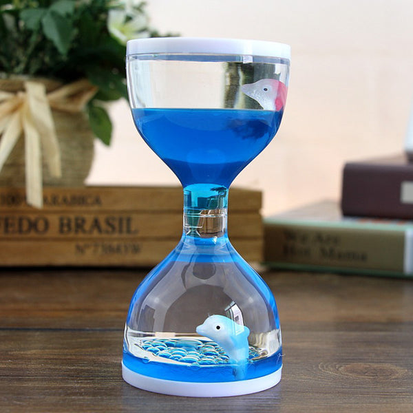 Dolphin Liquid Motion Bubbler Timers, Oil Hourglass Sensory Relaxation Toy Visual Bubble for Office & Desk Decor Xmas Gifts