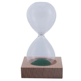 wood + glass + iron powder sand iron flowering magnetic hourglass with packaging hourglass 13.5 * 5.5cm wooden seat 8 * 8 * 2c