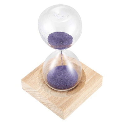 wood + glass + iron powder sand iron flowering magnetic hourglass with packaging hourglass 13.5 * 5.5cm wooden seat 8 * 8 * 2c