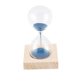 wood + glass + iron powder sand iron flowering magnetic hourglass with packaging hourglass 13.5 * 5.5cm wooden seat 8 * 8 * 2c