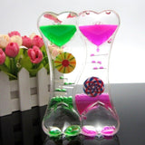 Liquid Floating Double Color Timer Motion Visual Slim Liquid Oil Hourglass Timer Clock Ornament Desk Home Supplies New