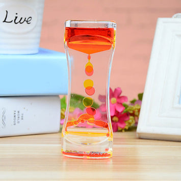 Top Sale  Floating Color Mix Illusion Timer Liquid Motion Visual Slim Liquid Oil Glass Acrylic Hourglass Timer Clock