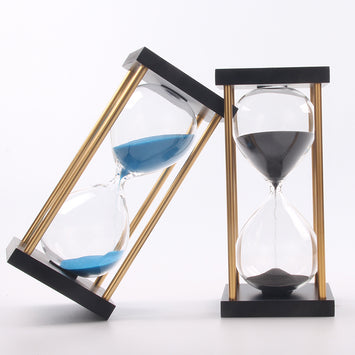 15 Minutes Hourglass Sand Timer For Kitchen School Black Wooden Base Hour Glass Sandglass Sand Clock Tea Timers Home Decoration