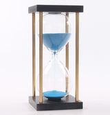 15 Minutes Hourglass Sand Timer For Kitchen School Black Wooden Base Hour Glass Sandglass Sand Clock Tea Timers Home Decoration