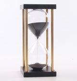 15 Minutes Hourglass Sand Timer For Kitchen School Black Wooden Base Hour Glass Sandglass Sand Clock Tea Timers Home Decoration