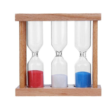 1/3/5 Minutes Wood Frame Hourglass Sandglass Sand Clock Timer for Children Brush Teeth Table Decor Birthday Gift Random Color