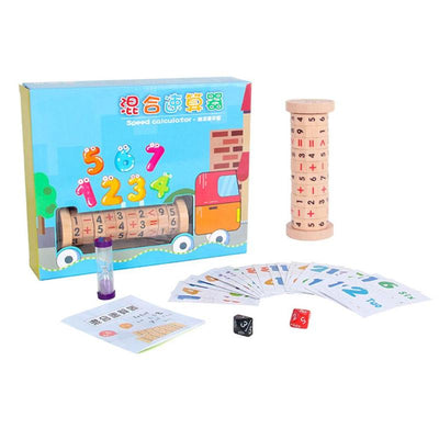 Wooden Speed Calculator Universal with Hourglass Learning Math Puzzle Logic Toys for Child Family's Necessary Intelligence Toys