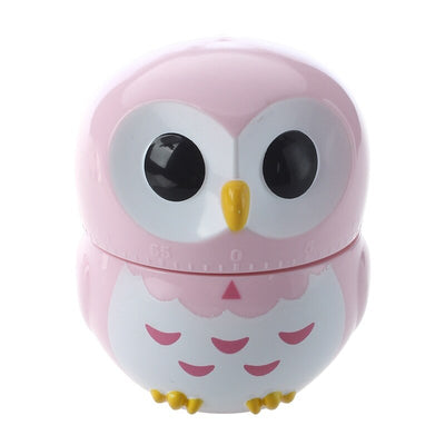 Owl Egg Timer Hourglass Egg Timer Kitchen Timer (1-60 minutes) (Pink)-ABUX