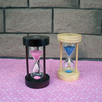 2 Colors Creative Wooden Hourglass Sand Timer 15 Minutes Sandglass Timer Clocks for Kitchen Home Office Decorative Crafts Gifts