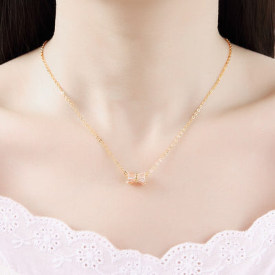 2019 Bow-tie hourglass pendant lovely simple necklace clavicle chain party gift