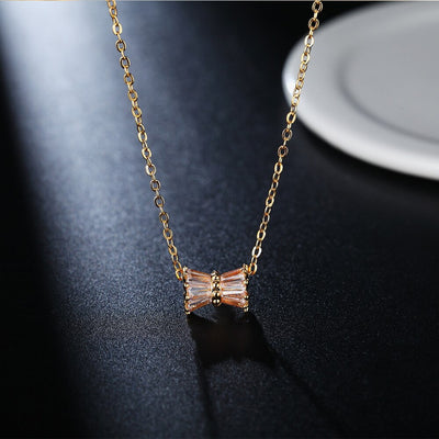 2019 Bow-tie hourglass pendant lovely simple necklace clavicle chain party gift