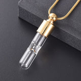 Timeless Hourglass Charm Cremation Urn Ash Holder Pendant Necklace - Stainless Steel Keepsake Memorial Jewelry
