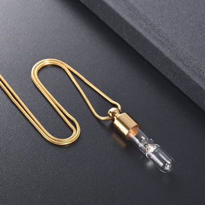 Timeless Hourglass Charm Cremation Urn Ash Holder Pendant Necklace - Stainless Steel Keepsake Memorial Jewelry