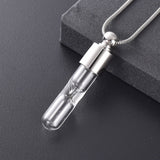 Timeless Hourglass Charm Cremation Urn Ash Holder Pendant Necklace - Stainless Steel Keepsake Memorial Jewelry