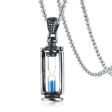Stainless Steel Men Necklaces Chain Pendants Time Hourglass Punk Hip Hop for Male Boyfriend Fashion Jewelry Creativity Gift