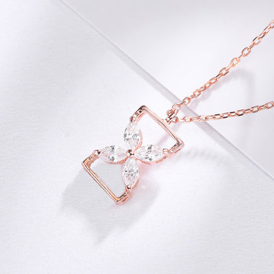 High quality s925 sterling silver simple hourglass pendant luxury designer jewelry ladies wedding necklace 6-DH7170