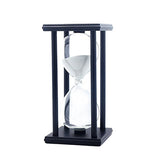 60 Minutes Simple Black Flame with White Purple Sand Hourglass Four Square Wooden Hourglass 1hour Sand Timer Room Decoration S