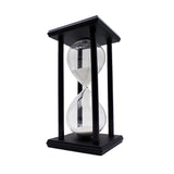 60 Minutes Simple Black Flame with White Purple Sand Hourglass Four Square Wooden Hourglass 1hour Sand Timer Room Decoration S