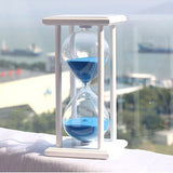 60 Minutes Simple Black Flame with White Purple Sand Hourglass Four Square Wooden Hourglass 1hour Sand Timer Room Decoration S