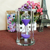3/5/10/15 Minutes Round Base Crystal Timer Hourglass Home Decoration sand clock timer Xmas Gift