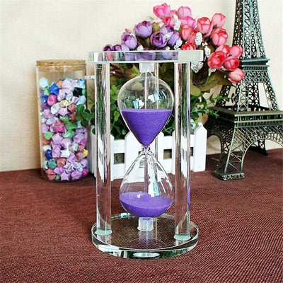 3/5/10/15 Minutes Round Base Crystal Timer Hourglass Home Decoration sand clock timer Xmas Gift