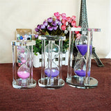 3/5/10/15 Minutes Round Base Crystal Timer Hourglass Home Decoration sand clock timer Xmas Gift