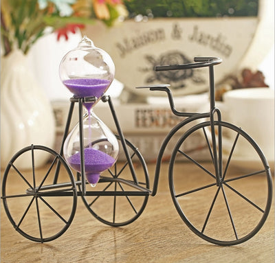 Creative novelty iron tricycle hourglass children's student giftmen and women send friends birthday gift timer