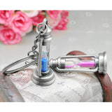 Vintage Metal Hourglass Key Chain Charm Lamp Shape Key Ring For Keys Car Bag Couple Lovers KeyChain Gift