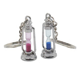 Vintage Metal Hourglass Key Chain Charm Lamp Shape Key Ring For Keys Car Bag Couple Lovers KeyChain Gift